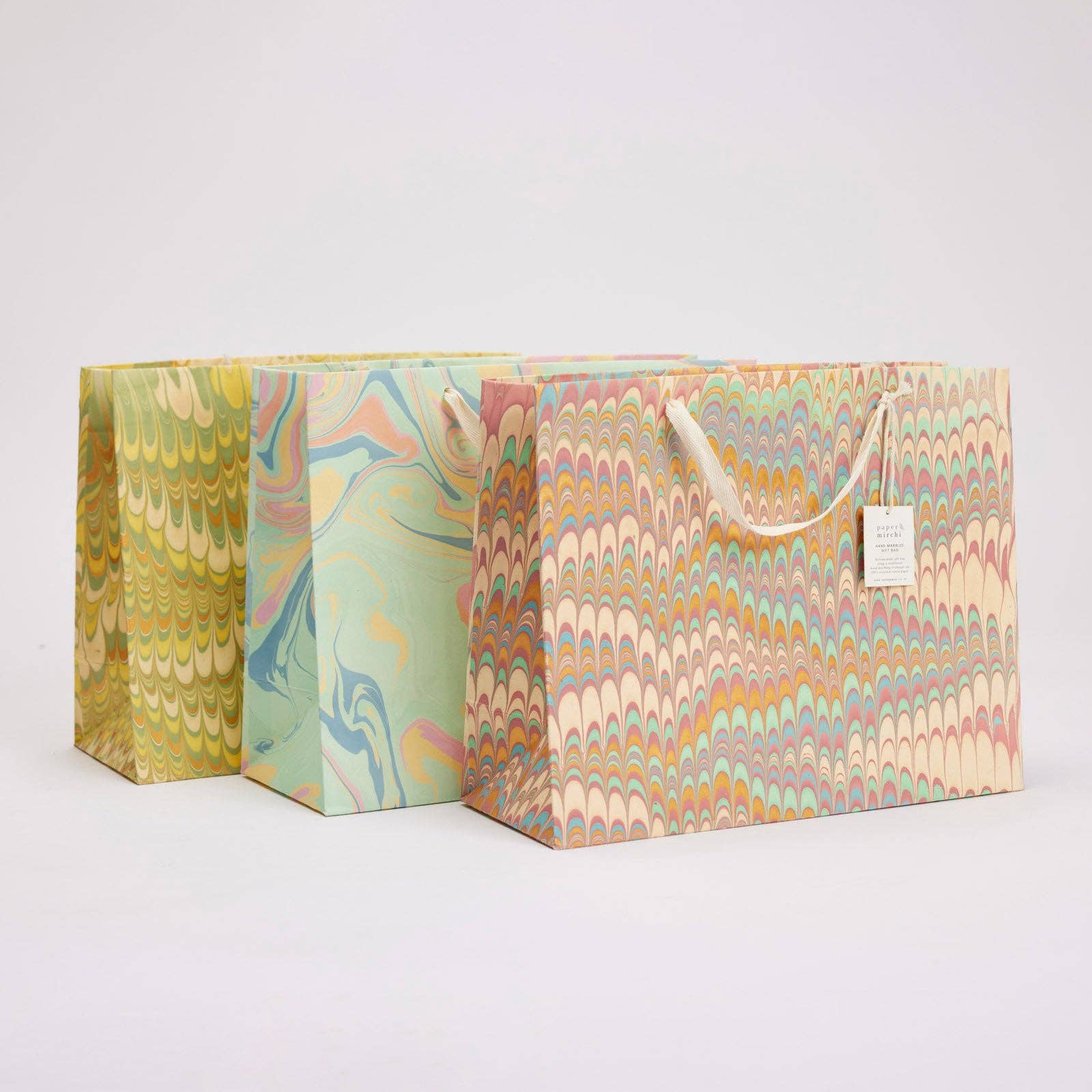 Hand Marbled Gift Bags (Large) - Bouquet