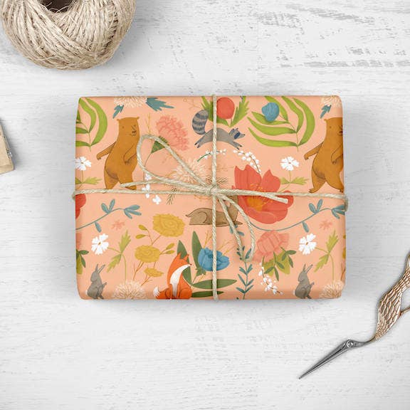 Dancing Animal Wrapping Paper - 3 sheet roll