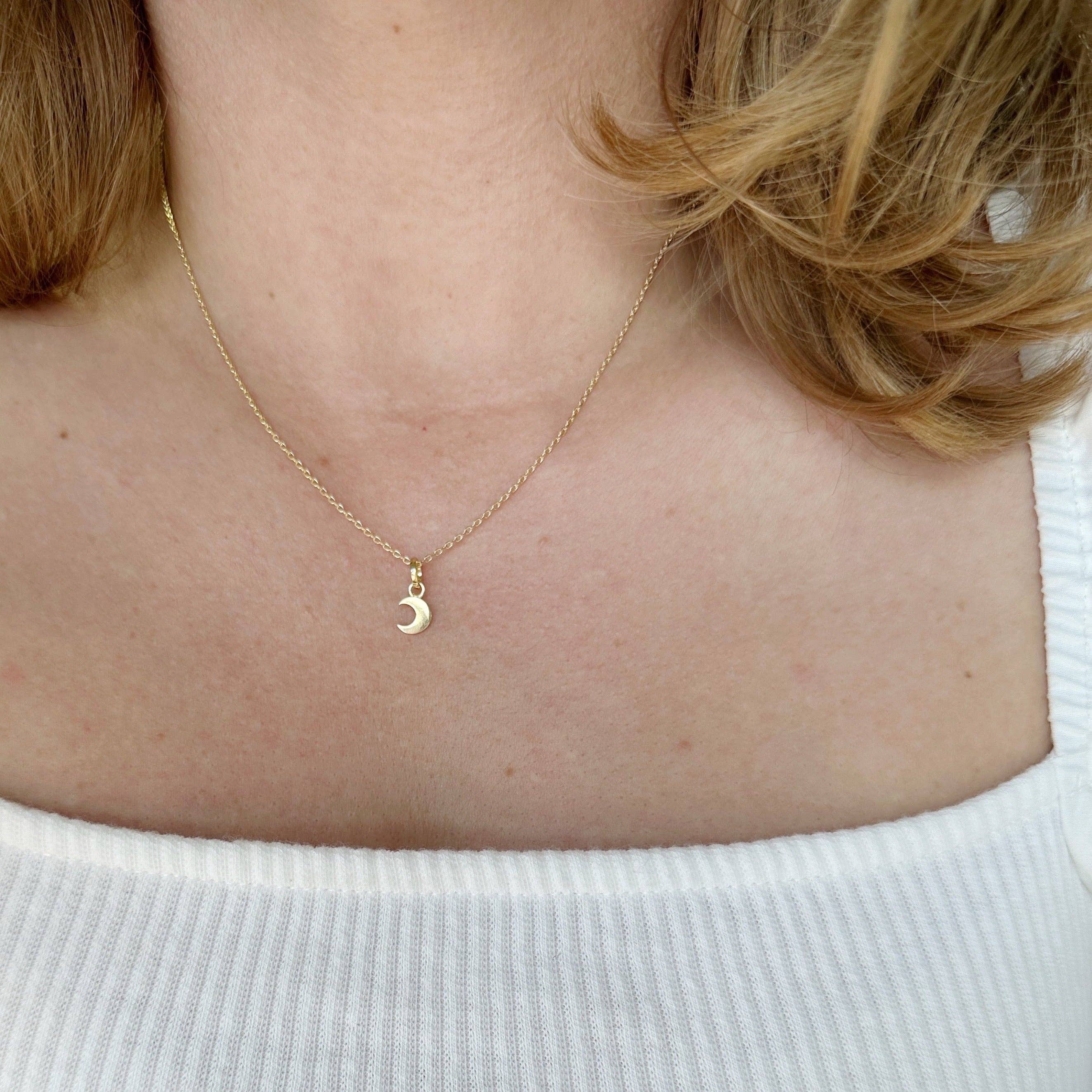 Mini Crescent Moon Charm | 18k Gold Filled