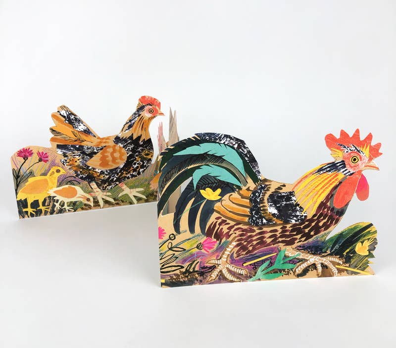 Chickens Collage Card