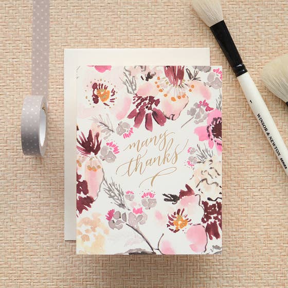 Floral Many Thanks Greeting Card
