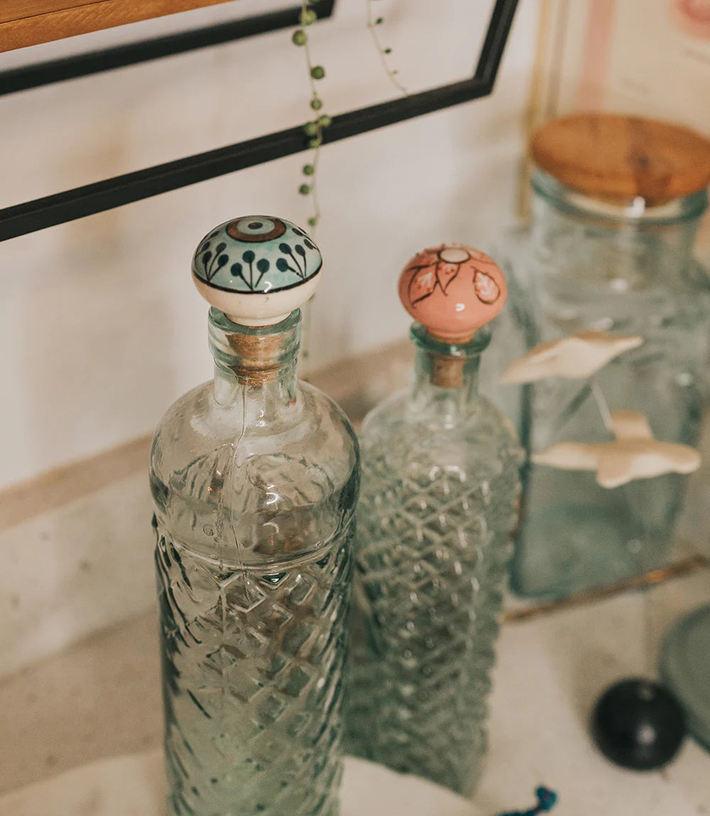 Jalini Wine Stopper Cork - Hand Painted Ceramic