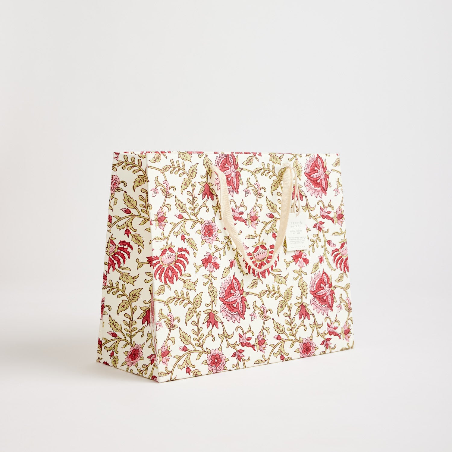 Hand Block Printed Gift Bags (Large) - Festive