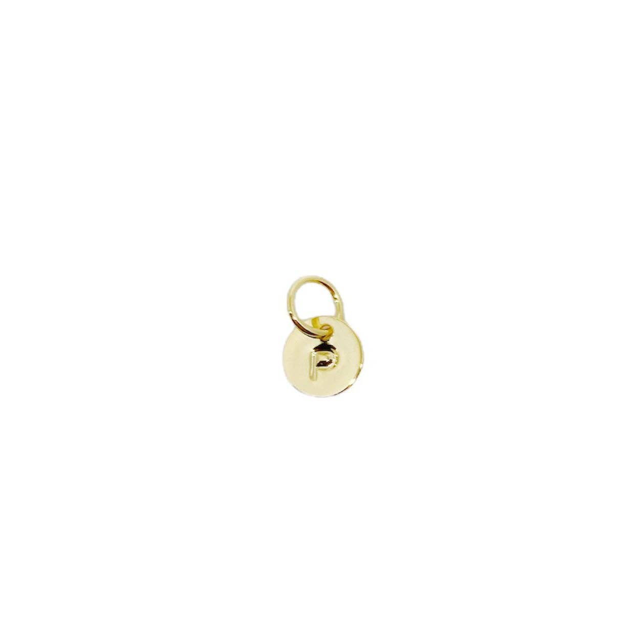 Stamped Initial Letter Charm | 18k Gold Filled