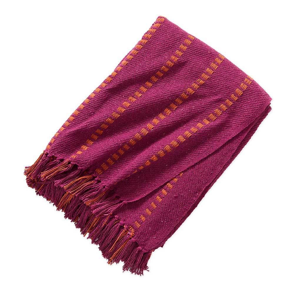 Festive Fuchsia Rethread Throw Blanket