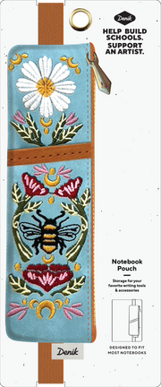 Honeybee Tea Embroidered Notebook Pouch