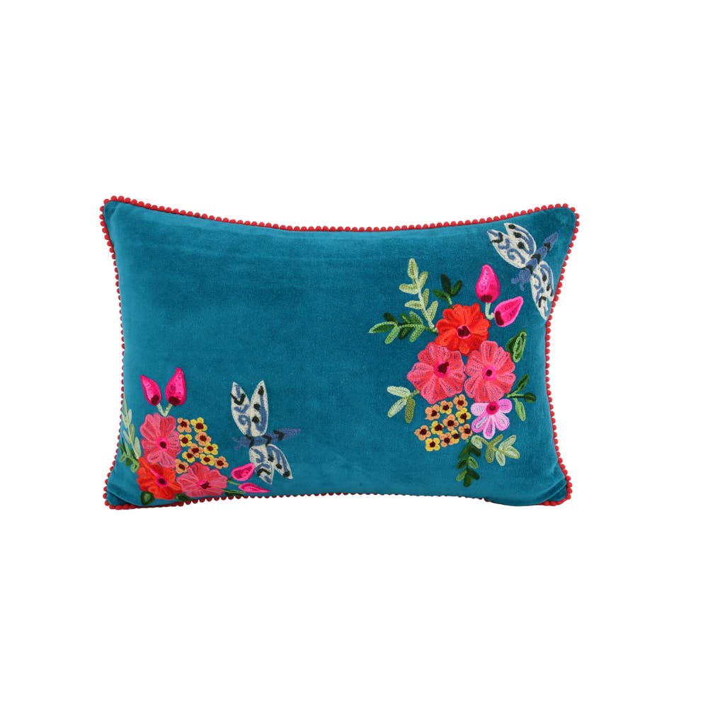 Dragonfly Petro Blue Pillow 12X18"