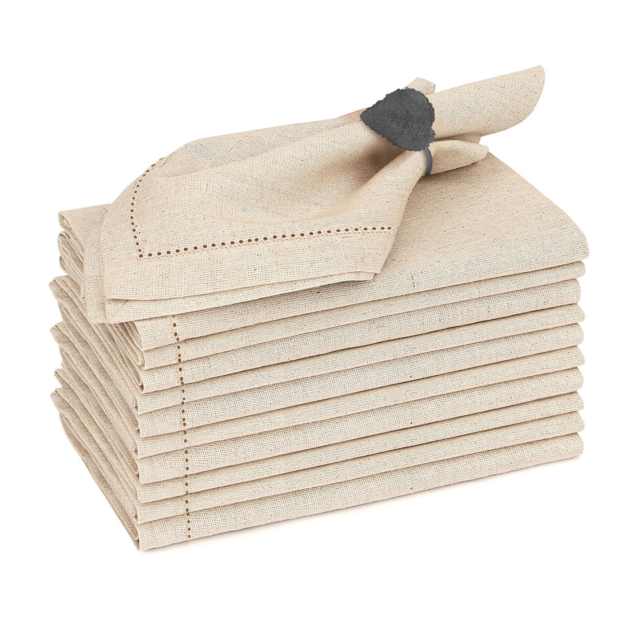Natural | Cotton Premium Linen Cloth Napkins | 20x20 Inch"