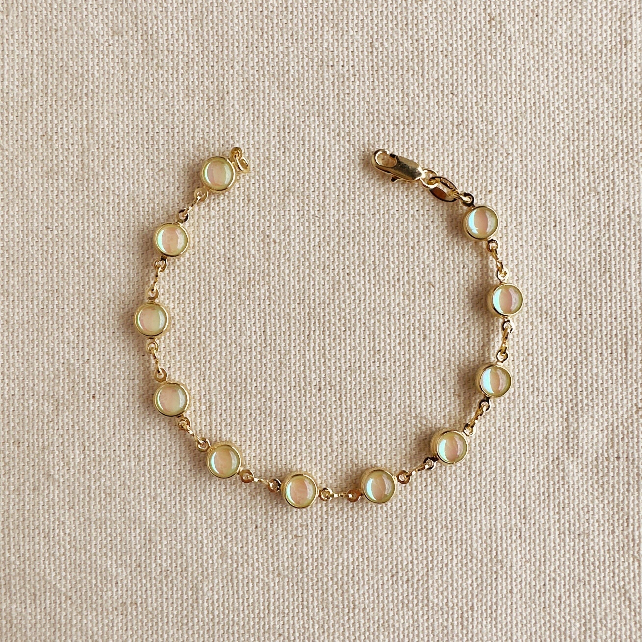 Rounded Opal Bracelet | 18k Gold Filled