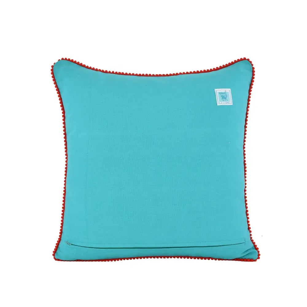 Floral Turquoise Velvet Pillow 18x18"