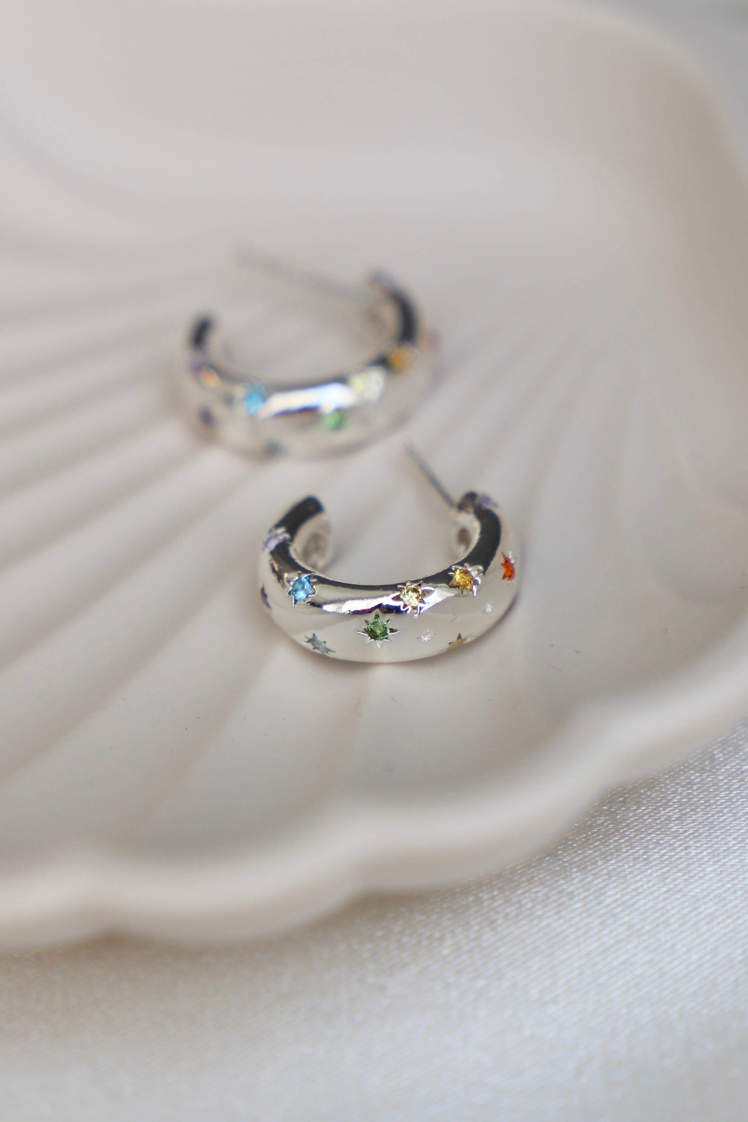 Penny CZ Star Hoop