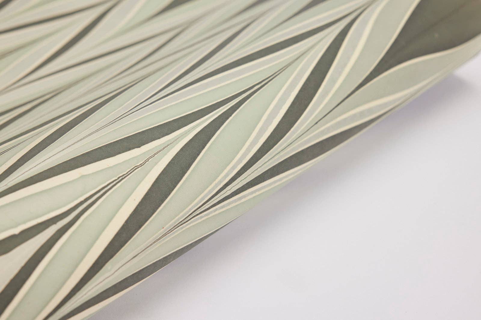 Hand Marbled Wrapping Paper Sheets - Candy Stripes Olive
