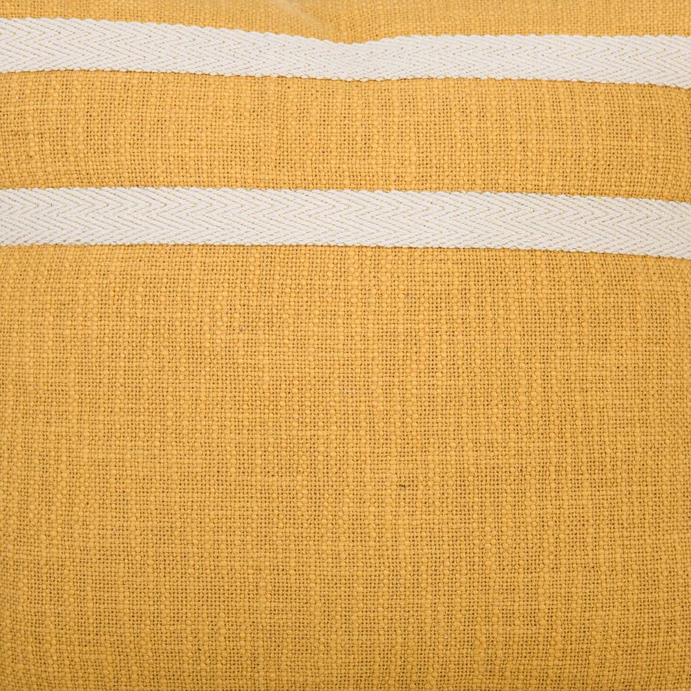 Stripe Mustard Tassel Pillow 18X18"