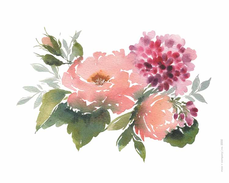 Art Print - Peony & Geranium No. 0500