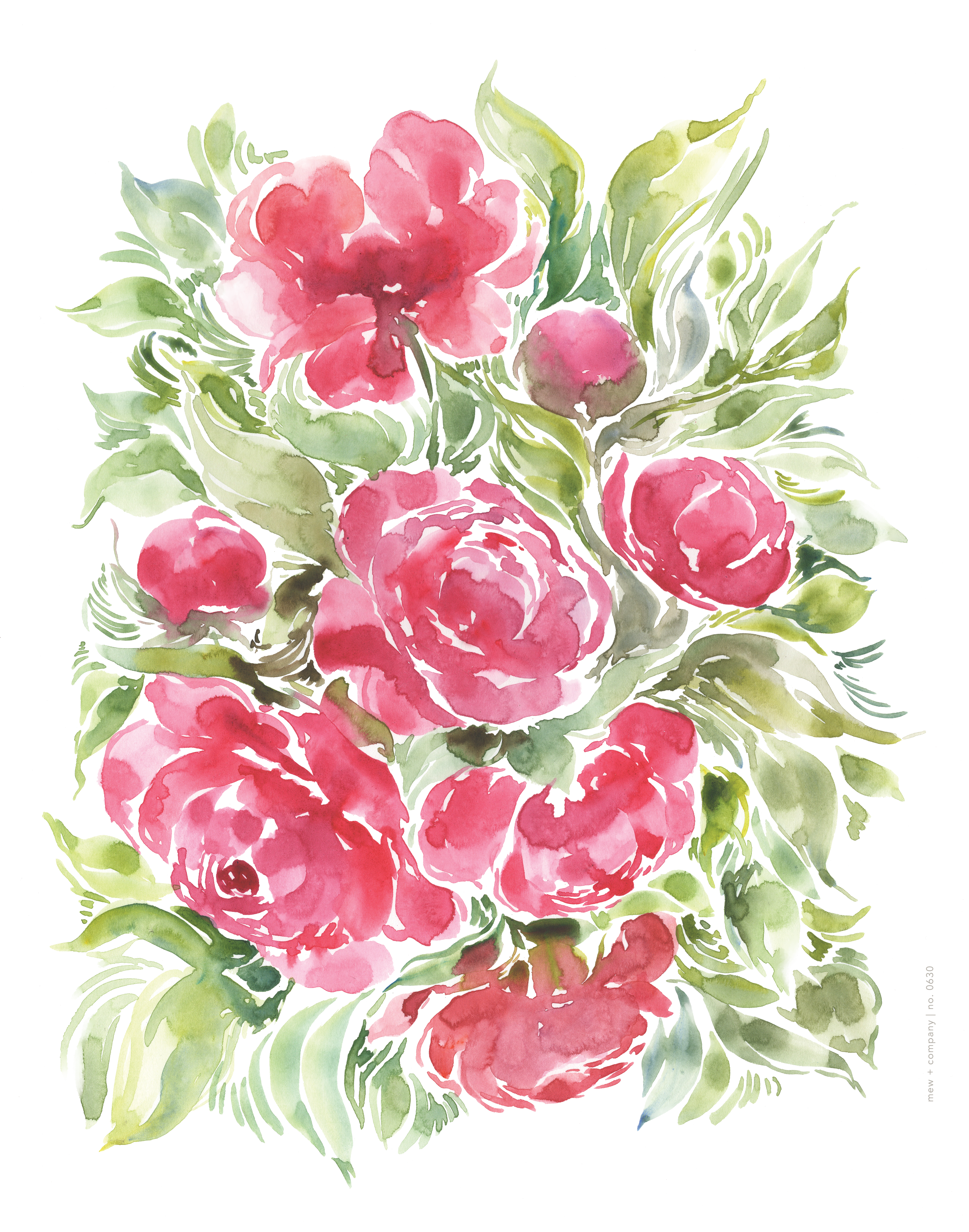 Art Print - Fuchsia Peonies No. 0630 | Discontinued 50% off