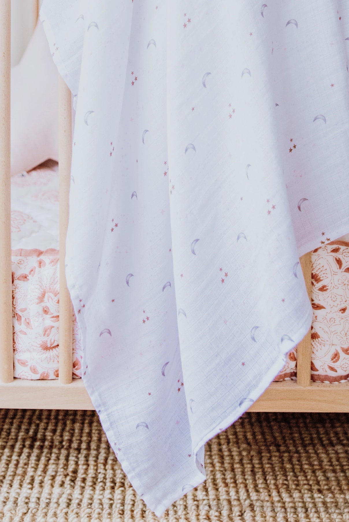 Star and Moon | Organic Cotton Muslin Swaddle