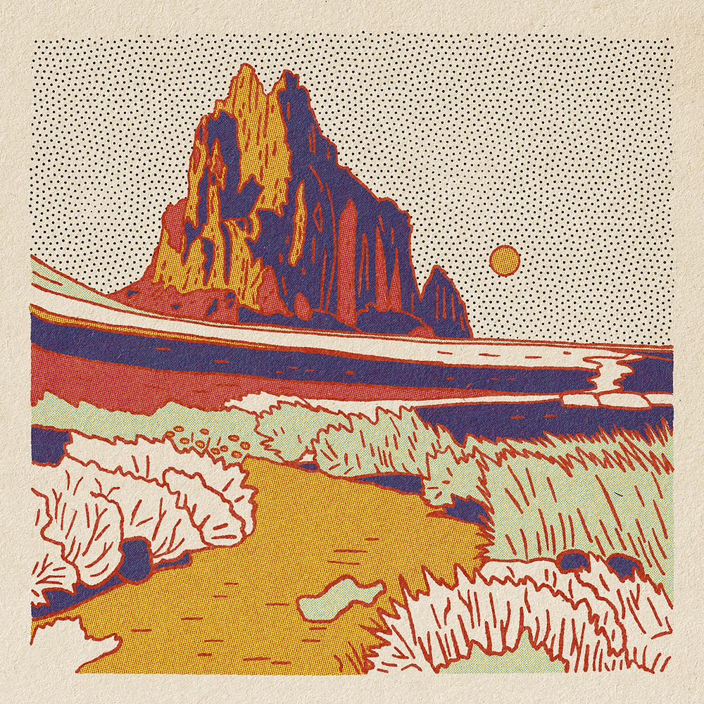 Caroline Clark 12"x12" Desert Mountain Art Prints