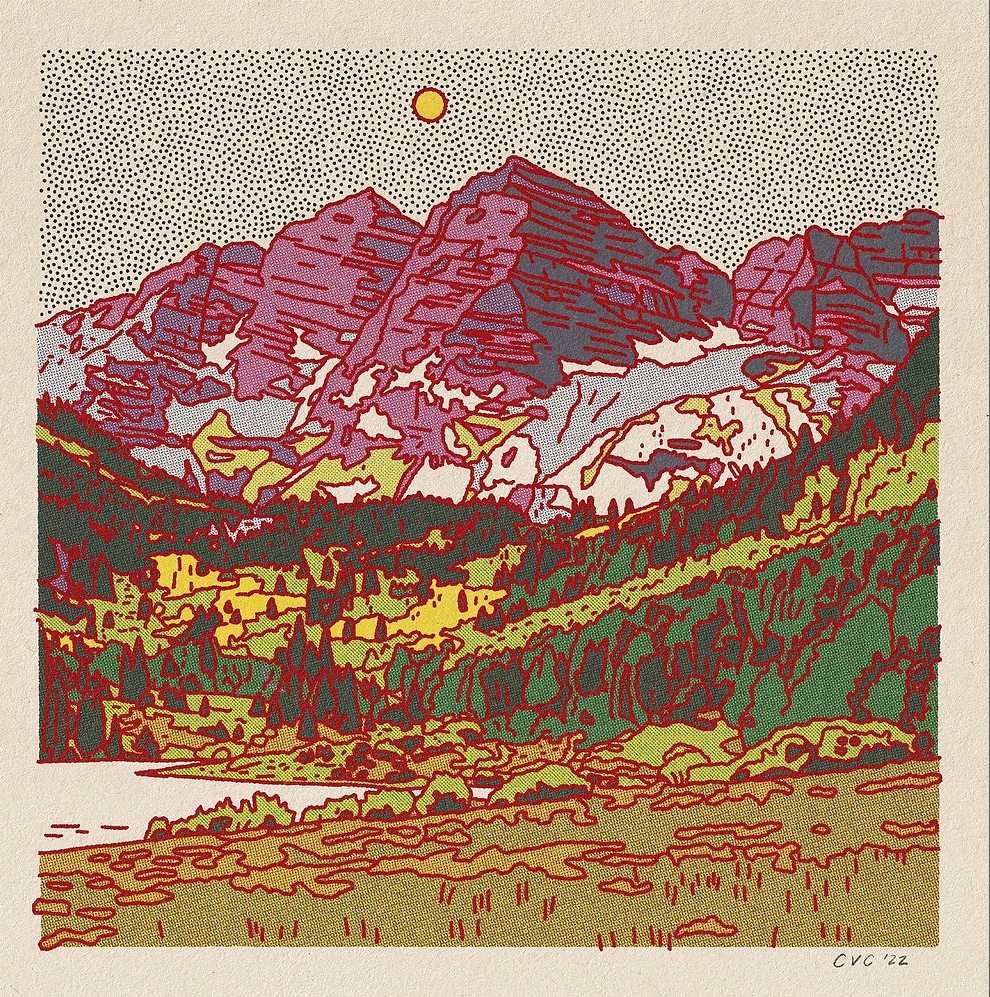 Caroline Clark 12"x12" Desert Mountain Art Prints