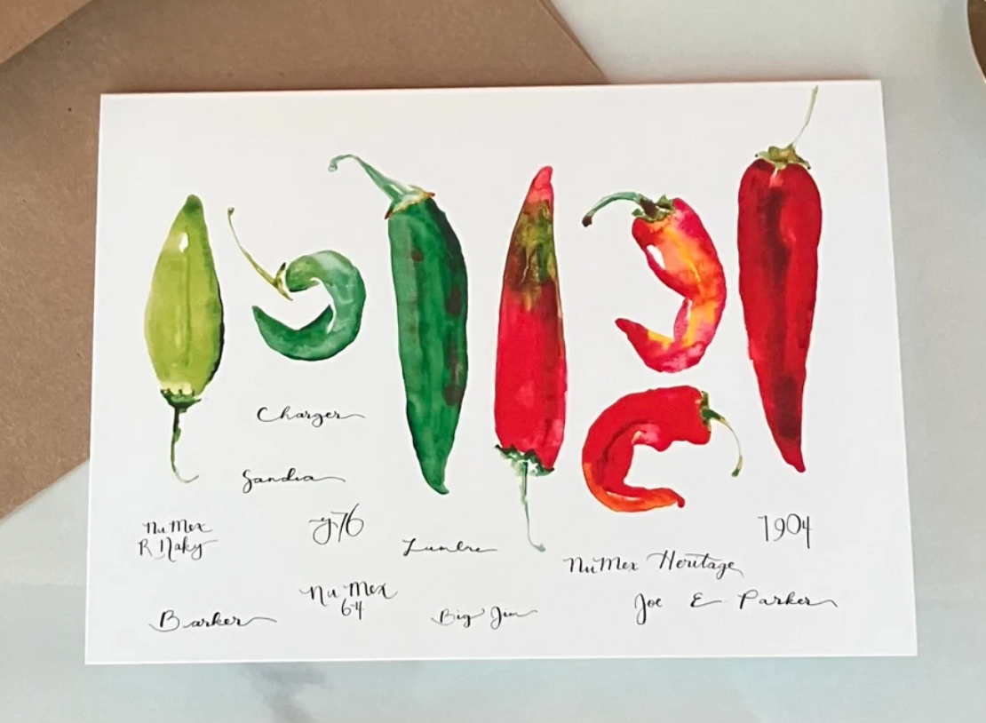 Chile Varieties Greeting Card