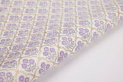 Block Printed Wrapping Paper Sheets - Trellis Lavender