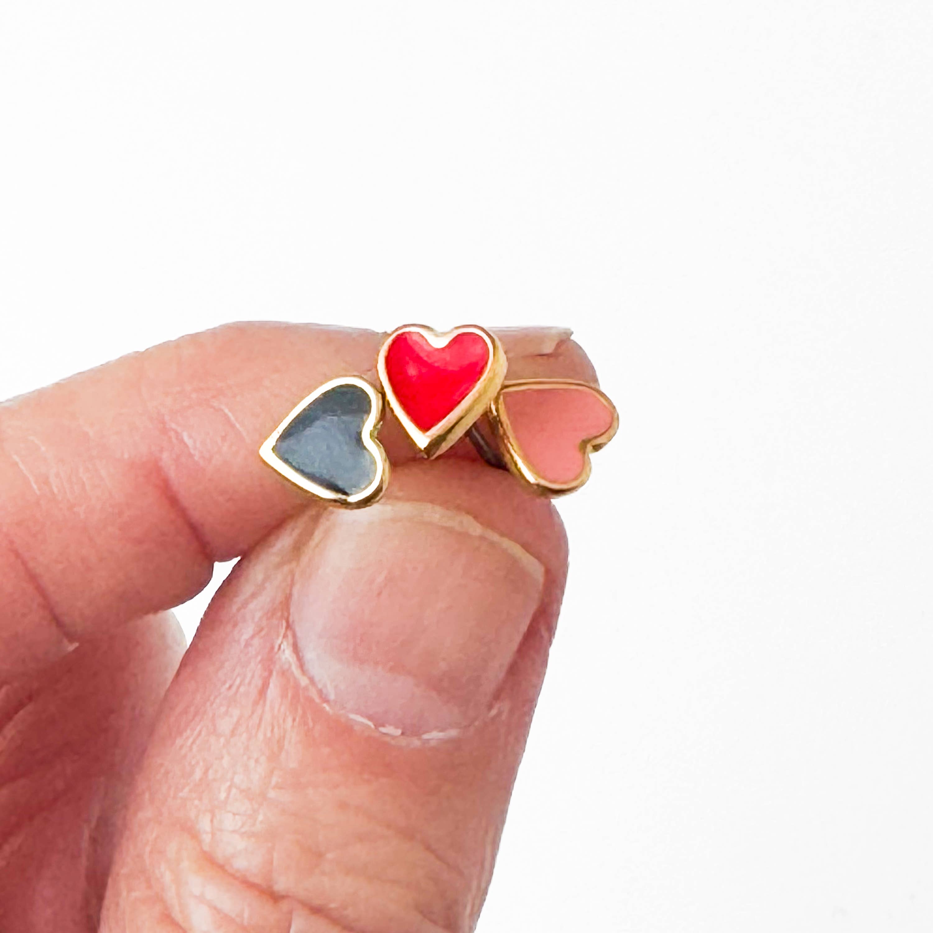 Tiny Heart Studs | Set of Three