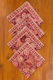 Terracotta Kalamkari Napkin | Set of 4