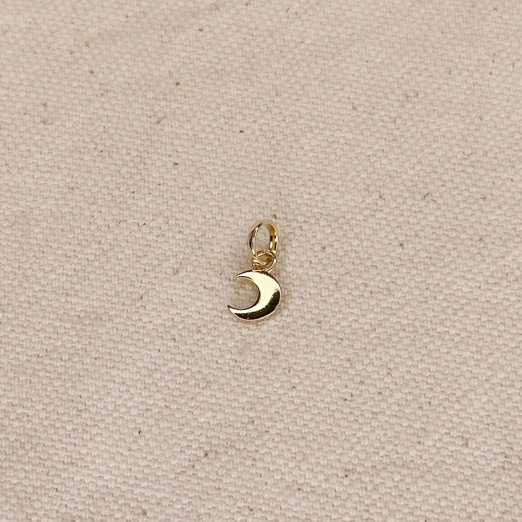 Mini Crescent Moon Charm | 18k Gold Filled