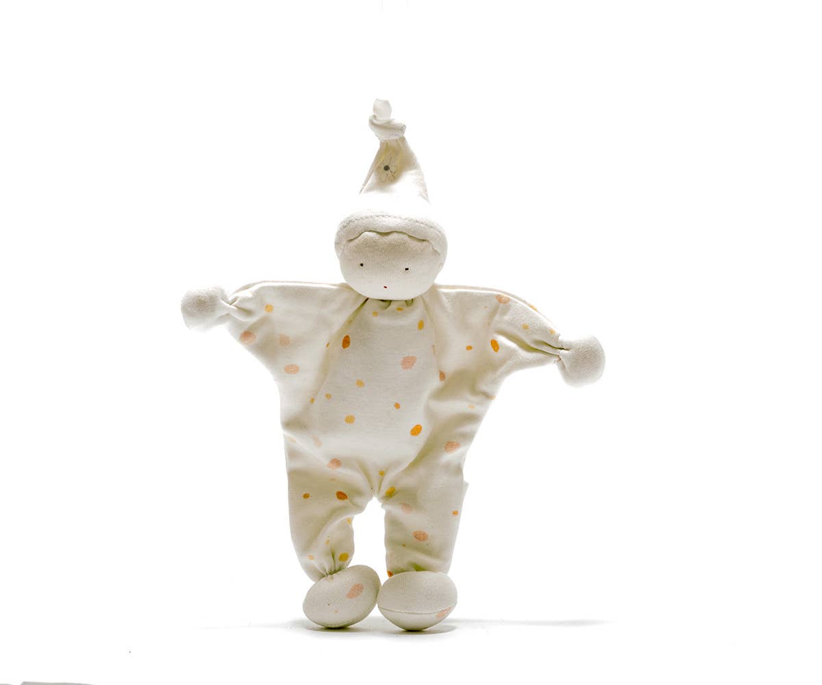 Baby Comforter / Sleeping Lovey Organic Cotton - White/Spots
