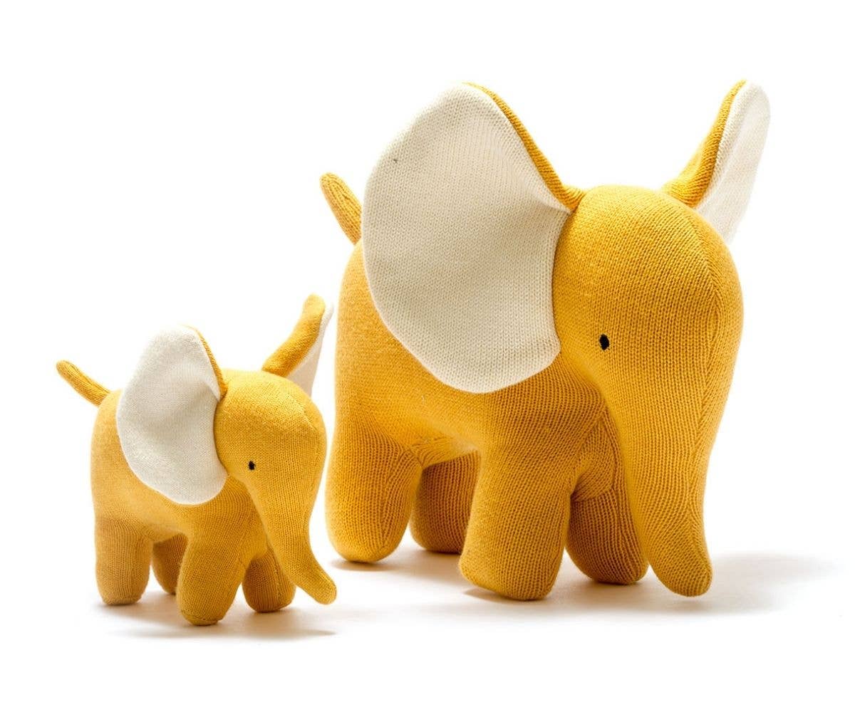 Small Ellis the Elephant Plush Toy | Mustard