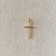Thin Plain Cross Pendant | 18k Gold Filled