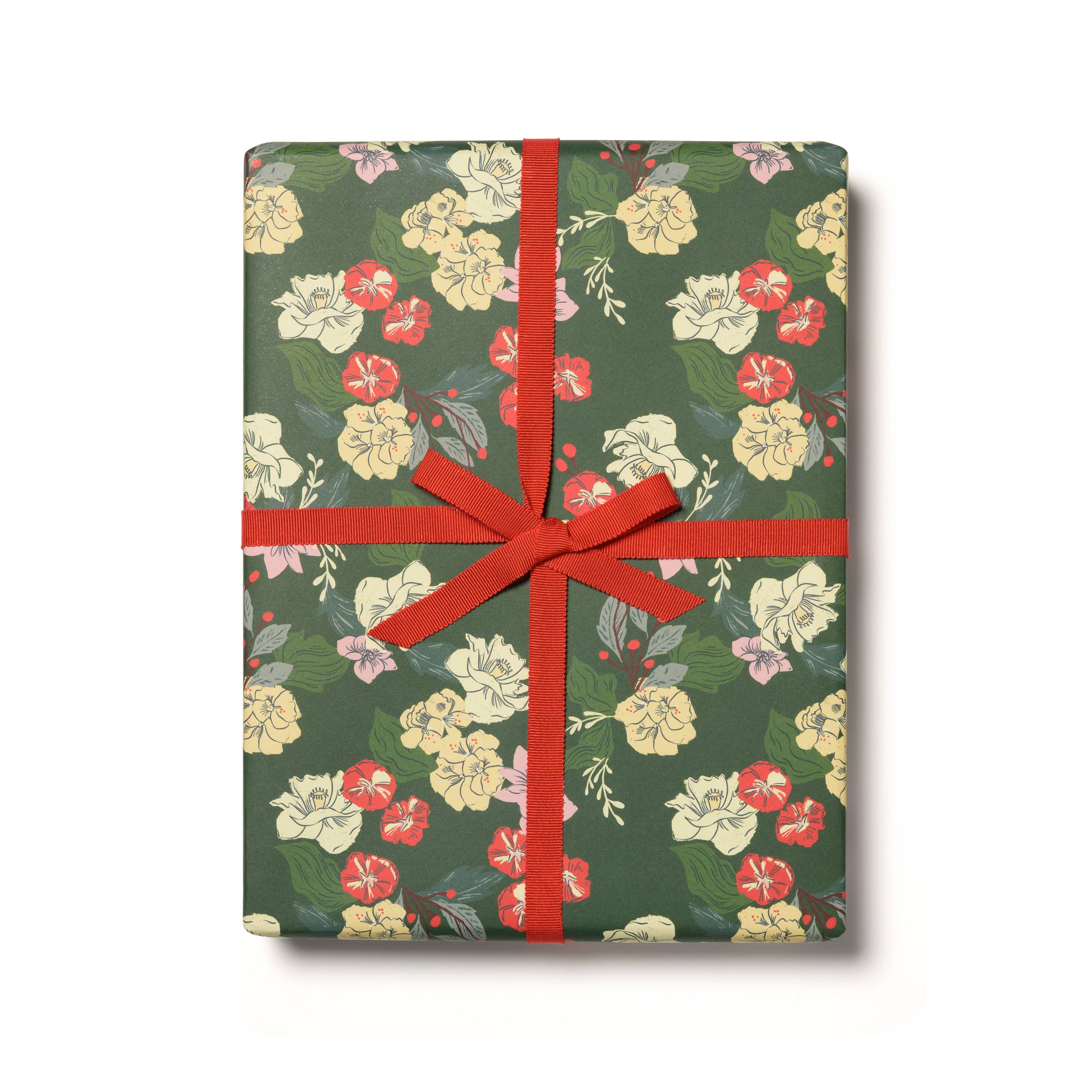Festive Blooms Holiday Wrapping Paper