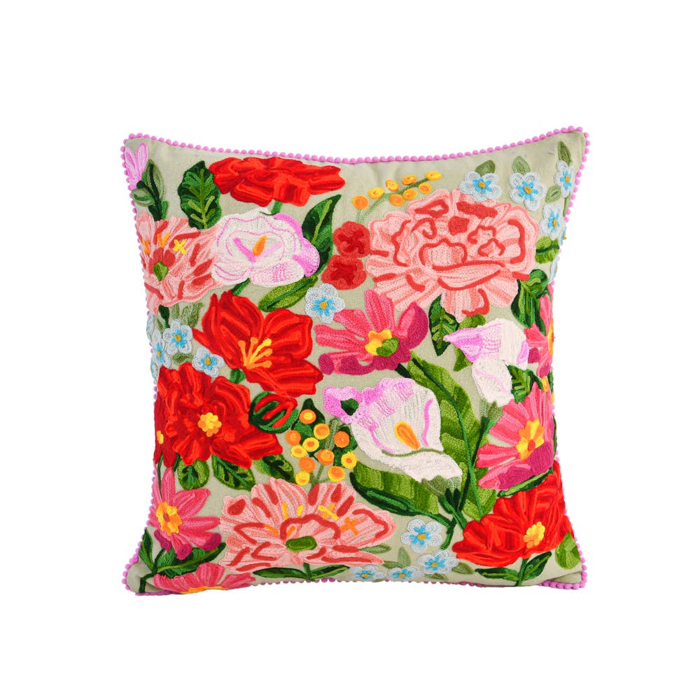 Floral Garden Pillow 18x18”
