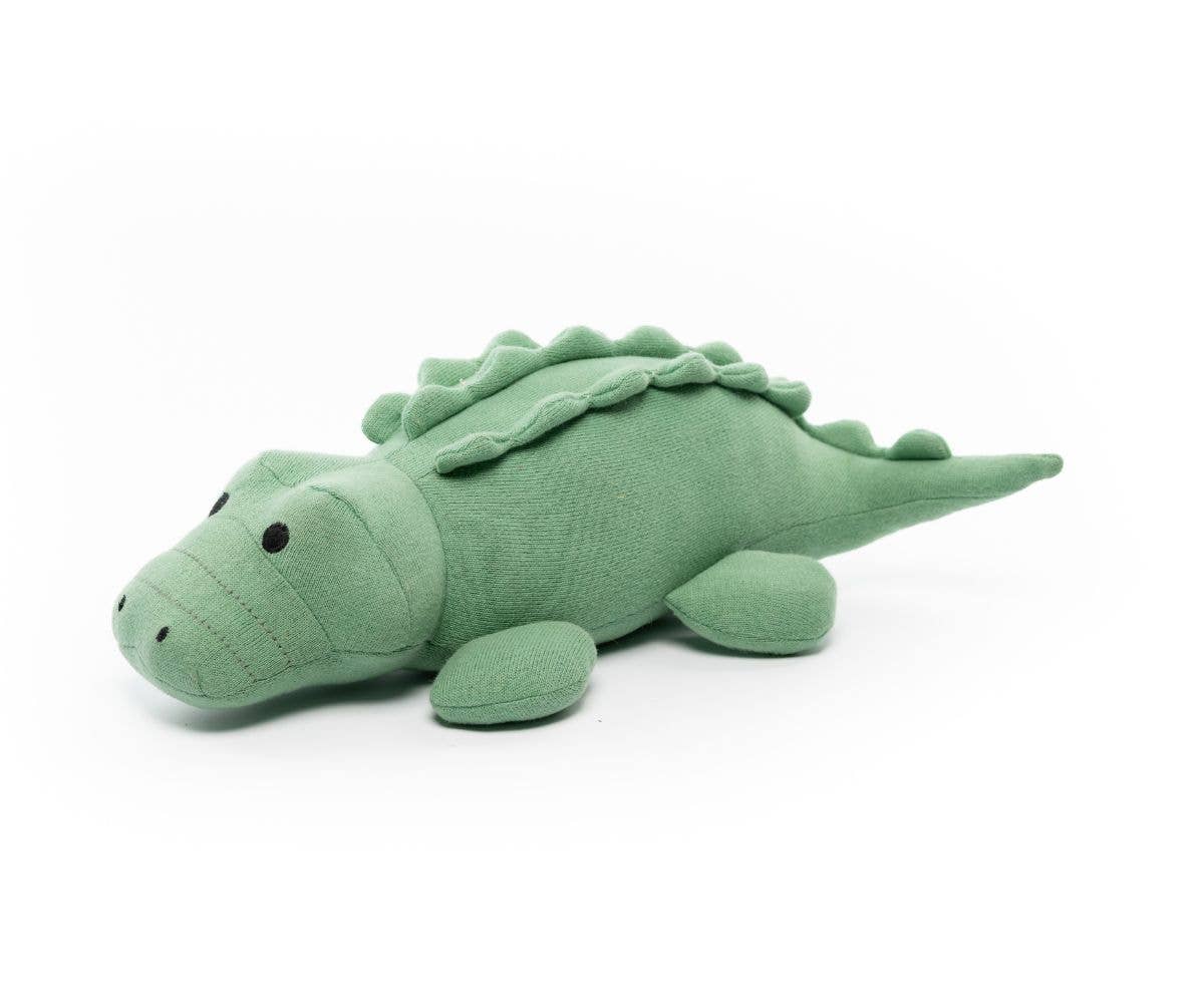 Large Organic Cotton Crocodile Plush Toy | Green