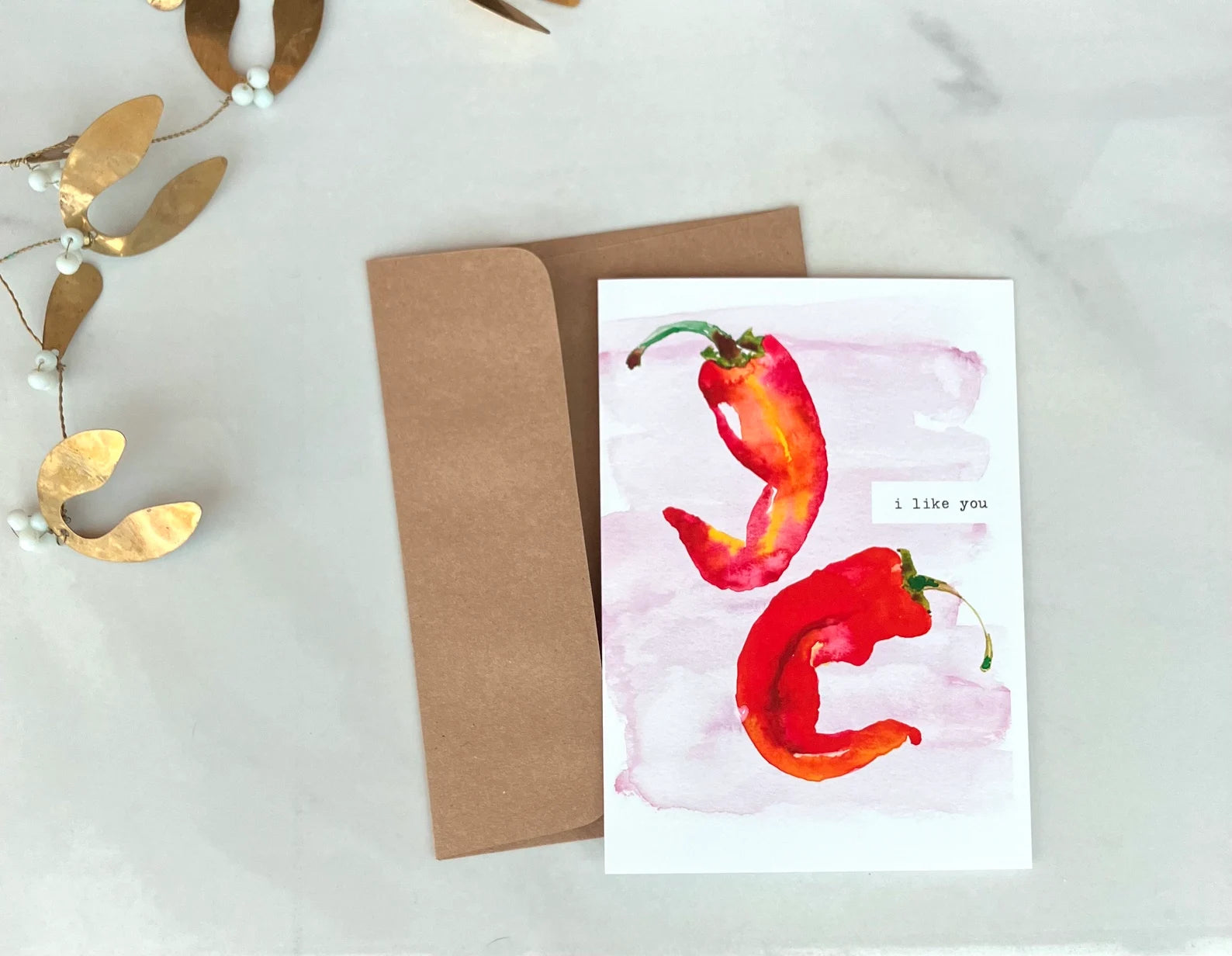 Red Chile "I like you" Greeting Card