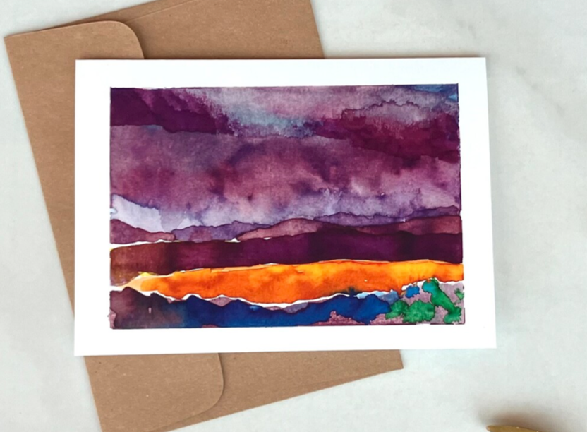 Purple Mountain Greeting Card