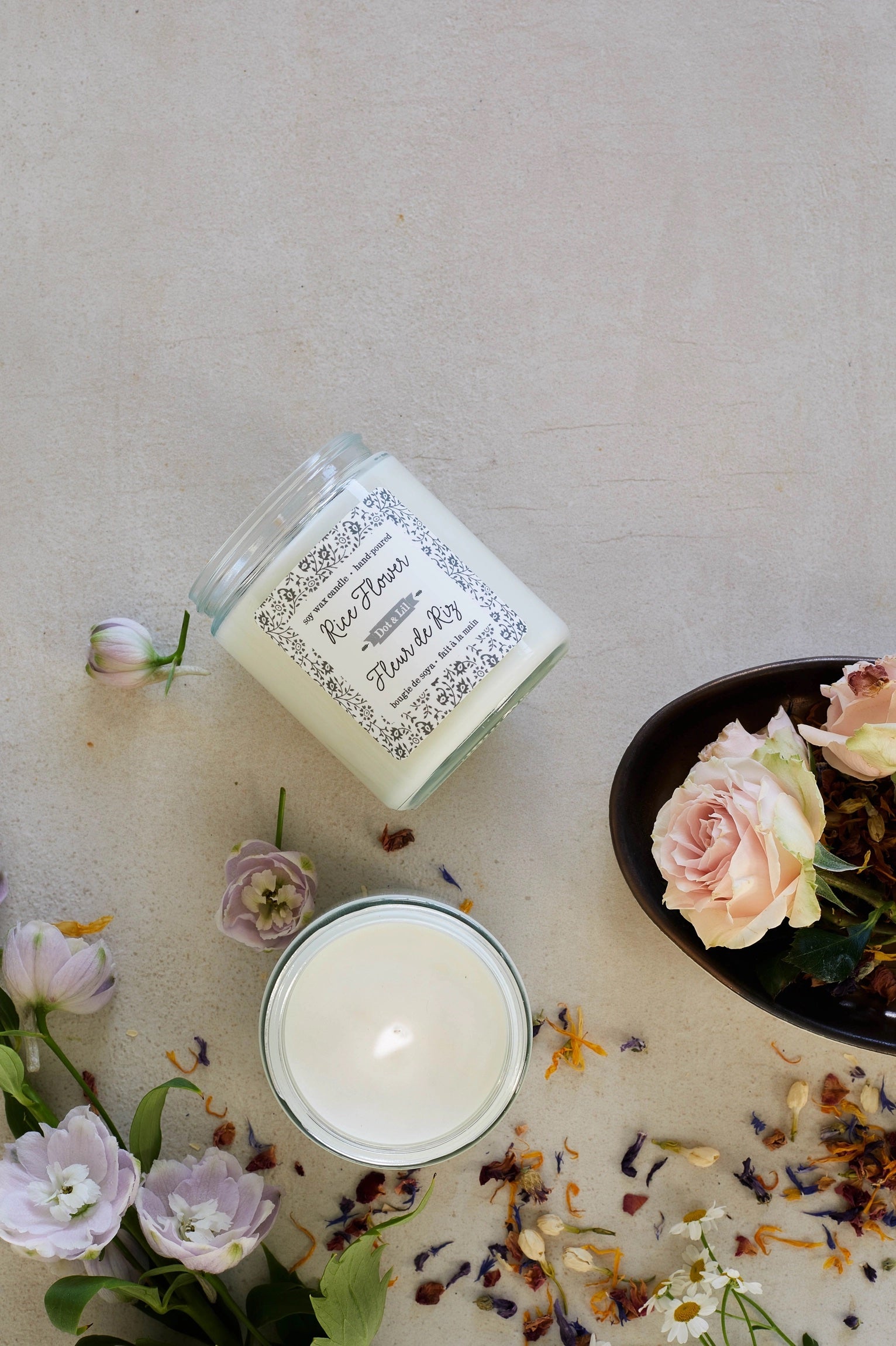 Rice Flower Candle
