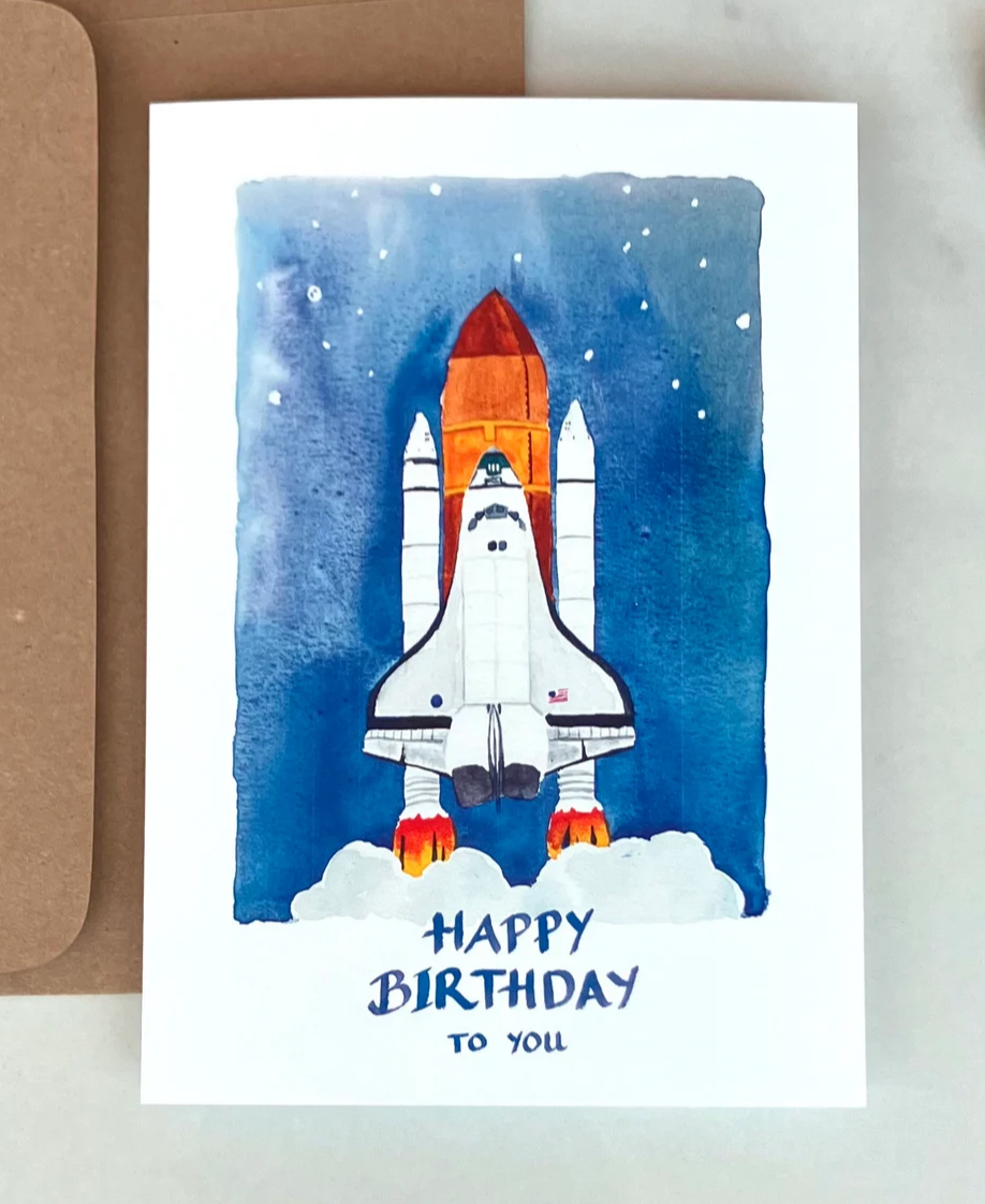 Rocket Birthday Card