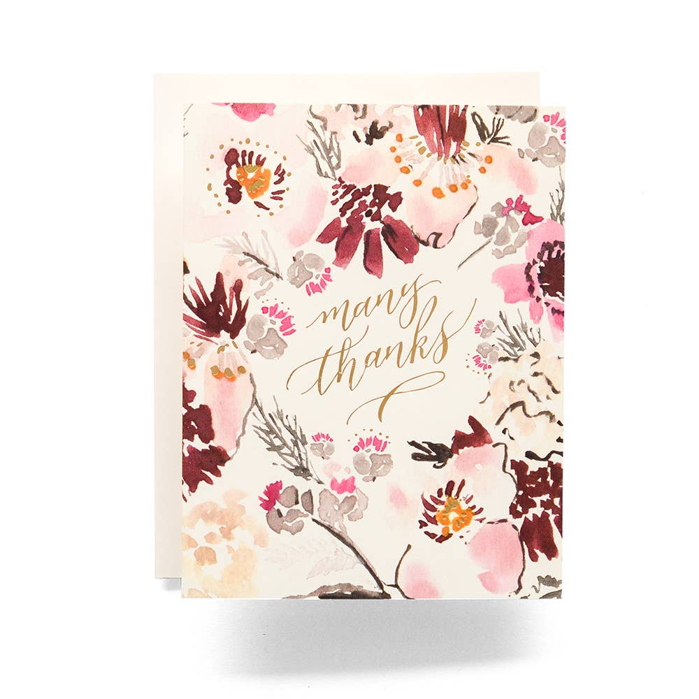 Floral Many Thanks Greeting Card