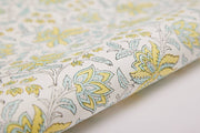 Hand Block Printed Gift Wrap Sheets - Bouquet Zest