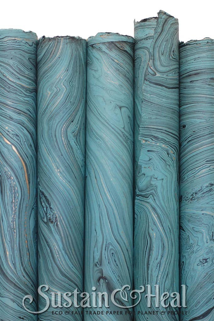 Teal Marble Sheet #01