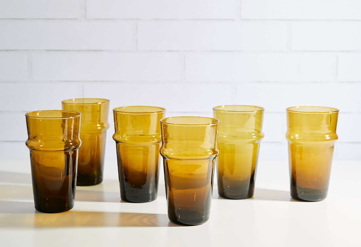 Moroccan Beldi Glassware | Amber