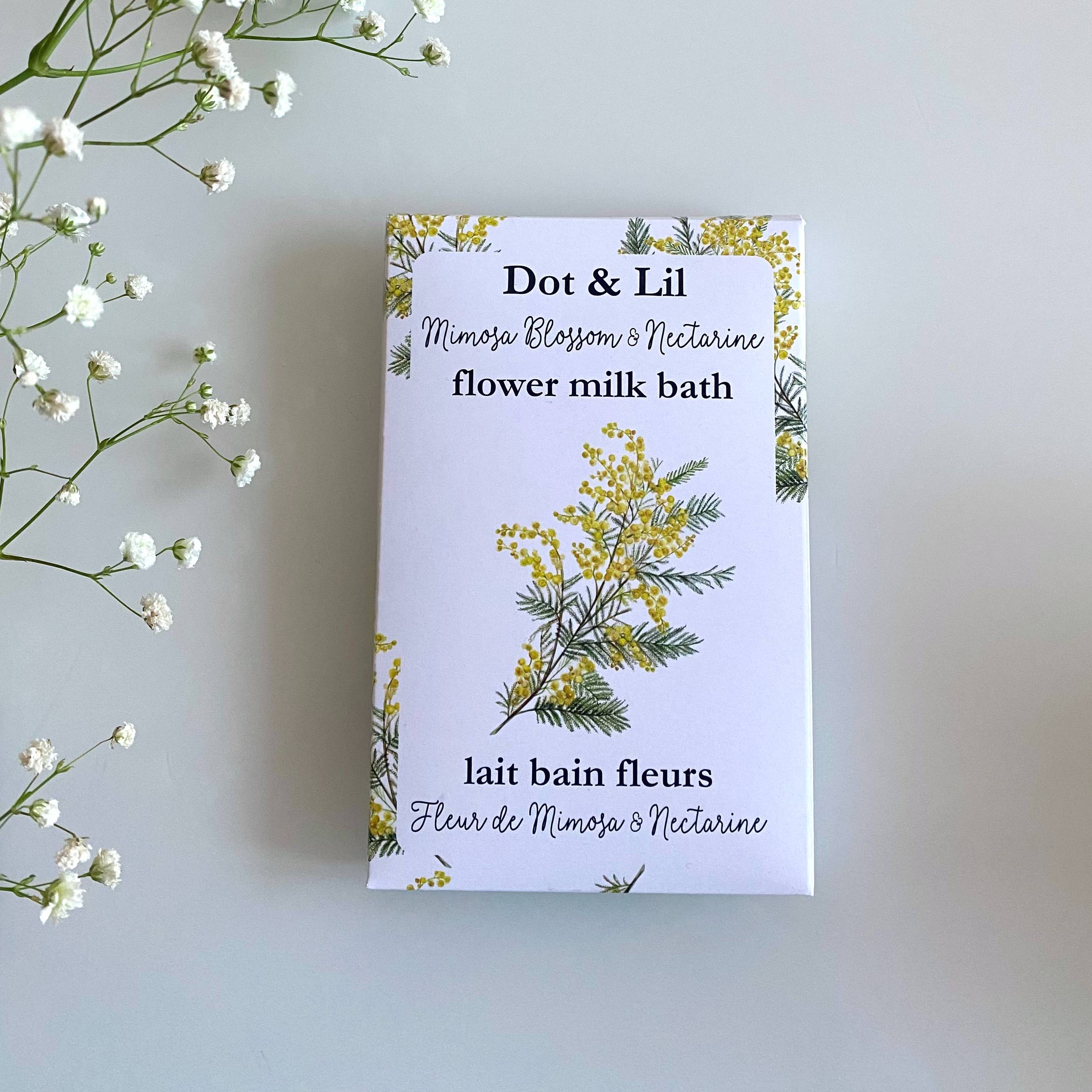 mimosa blossom & nectarine milk bath sachet