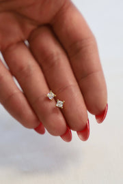 Square CZ Studs