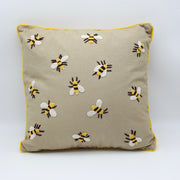 Kaki Dancing Knotted Bees Pillow 18x18"