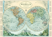 Hemispheres Map 2 Poster/Wrap