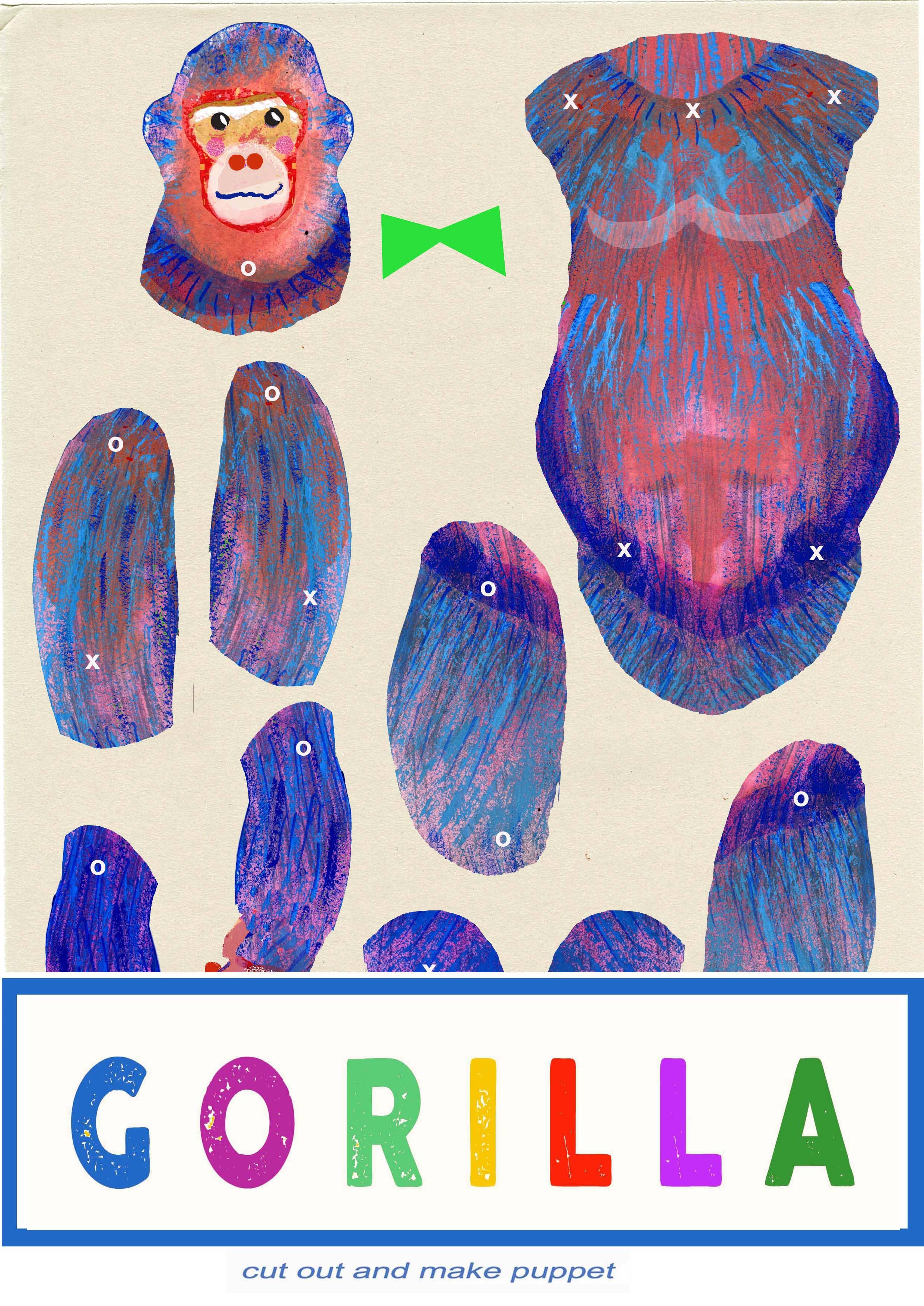Cut and make Gorilla  puppet